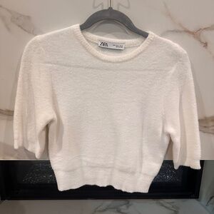 Zara Cream Crop Sweater {Sz Small}